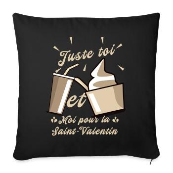 Juste toi et moi pour la Saint-Valentin - Housse de coussin décorative 45 x 45 cm - noir - Devant