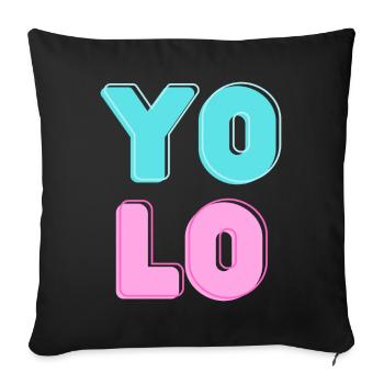 Bonbons cool YOLO Design - Housse de coussin décorative 45 x 45 cm - noir - Devant