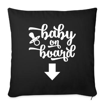 Baby Or Board - Sofa pillowcase 17,3'' x 17,3'' (45 x 45 cm) - black - Front