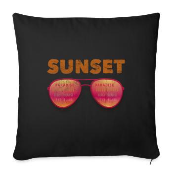 Sunglasses summer vacation travel - Sofa pillowcase 17,3'' x 17,3'' (45 x 45 cm) - black - Front