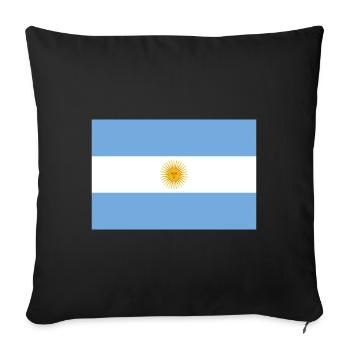 Argentinien Flagge Wappen - Sofakissenbezug 45 x 45 cm - Schwarz - Vorne