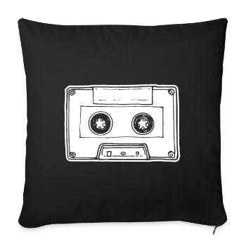 Music Cassette Cassette Audio Tape - Sofa pillowcase 17,3'' x 17,3'' (45 x 45 cm) - black - Front