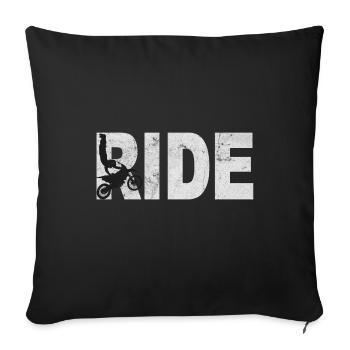 Motocross motorcross motorcycle stunt ride jump - Sofa pillowcase 17,3'' x 17,3'' (45 x 45 cm) - black - Front