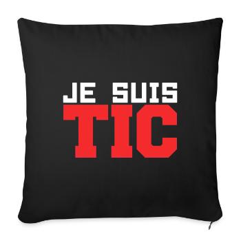 Je Suis TIC -TIC et TAC- TIC TAC Duo Drôle Cadeau - Housse de coussin décorative 45 x 45 cm - noir - Devant