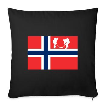La Norvège, mon pays avec un drapeau ! - Housse de coussin décorative 45 x 45 cm - noir - Devant