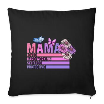 Maman Fête des mères aimée, altruiste, protectrice - Housse de coussin décorative 45 x 45 cm - noir - Devant