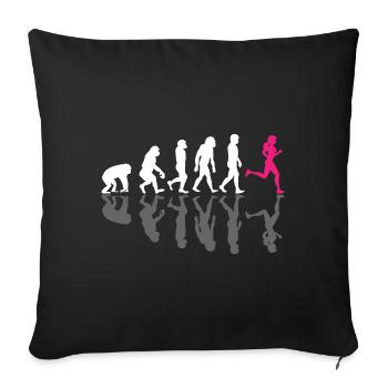 Laufen Läuferin Evolution Jogging Pink Joggerin - Sofakissenbezug 45 x 45 cm - Schwarz - Vorne