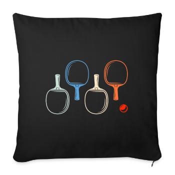 Retro Table Tennis and Ping Pong Players - Sofa pillowcase 17,3'' x 17,3'' (45 x 45 cm) - black - Front