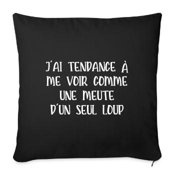 meute d'un seul loup - Housse de coussin décorative 45 x 45 cm - noir - Devant