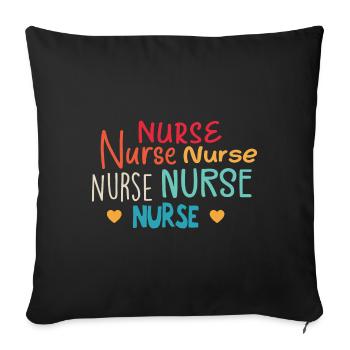 Nurse - Gift Nurse - Sofa pillowcase 17,3'' x 17,3'' (45 x 45 cm) - black - Front