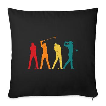Golf Queen Cadeau Golf Clubs Sports Femme Femmes - Housse de coussin décorative 45 x 45 cm - noir - Devant