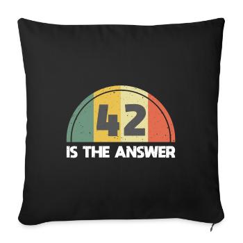 Answer 42 - Sofa pillowcase 17,3'' x 17,3'' (45 x 45 cm) - black - Front