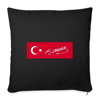 Kemal Ataturk - Sofa pillowcase 17,3'' x 17,3'' (45 x 45 cm) - black - Front