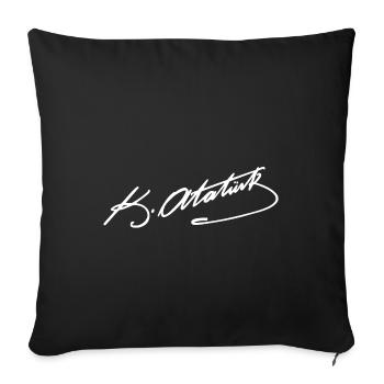 Kemal Ataturk - Sofa pillowcase 17,3'' x 17,3'' (45 x 45 cm) - black - Front