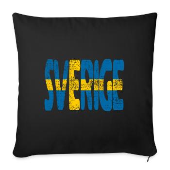Sverige Swedish Flag Sweden Scandinavia - Sofa pillowcase 17,3'' x 17,3'' (45 x 45 cm) - black - Front