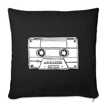 Music Cassette Cassette Audio Tape - Sofa pillowcase 17,3'' x 17,3'' (45 x 45 cm) - black - Front