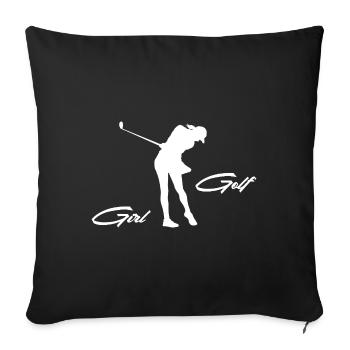 Golf Golf Femmes Cadeau Femme Femme Disant Fille - Housse de coussin décorative 45 x 45 cm - noir - Devant