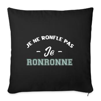 je ne ronfle pas je ronronne - Housse de coussin décorative 45 x 45 cm - noir - Devant