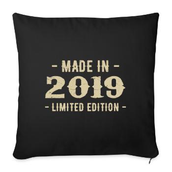 Vintage 2019 Édition Limitée Cadeau 2019 - Housse de coussin décorative 45 x 45 cm - noir - Devant