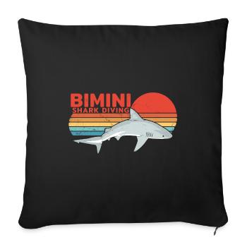 Bimini Bull Shark Diving - Sofa pillowcase 17,3'' x 17,3'' (45 x 45 cm) - black - Front