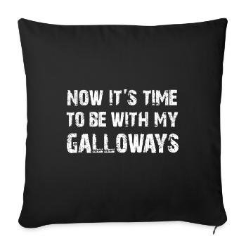 time to be with my galloways | Galloway friend - Sofa pillowcase 17,3'' x 17,3'' (45 x 45 cm) - black - Front