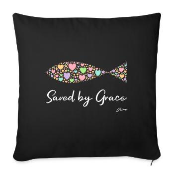 PDesign | Chrétien Saved by Grace Design - Housse de coussin décorative 45 x 45 cm - noir - Devant