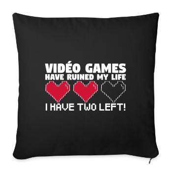 Les Jeux-Vidéos ont ruiné ma vie. - Housse de coussin décorative 45 x 45 cm - noir - Devant