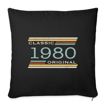 Vintage 1980, Classic, Original - Sofa pillowcase 17,3'' x 17,3'' (45 x 45 cm) - black - Front