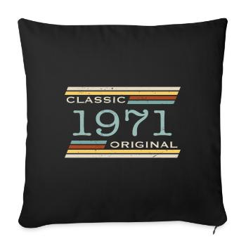 Vintage 1971, Classic, Original - Sofa pillowcase 17,3'' x 17,3'' (45 x 45 cm) - black - Front