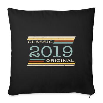Vintage 2019, Classic, Original - Sofa pillowcase 17,3'' x 17,3'' (45 x 45 cm) - black - Front