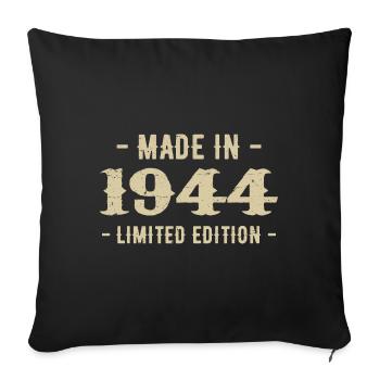 Vintage 1944 Limitierte Auflage Geschenk 1944 - Sofakissenbezug 45 x 45 cm - Schwarz - Vorne