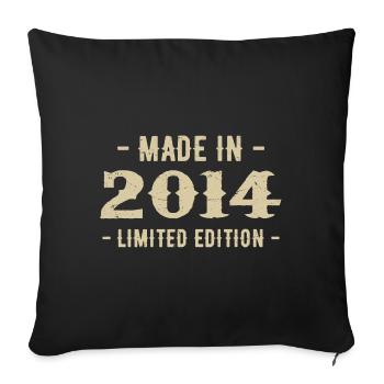 Vintage 2014 Édition Limitée Cadeau 2014 - Housse de coussin décorative 45 x 45 cm - noir - Devant