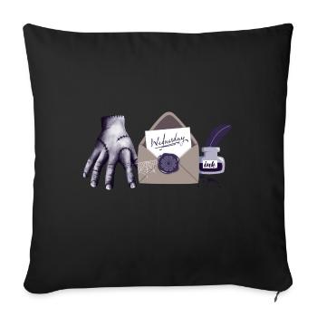 Main zombie avec lettre - Housse de coussin décorative 45 x 45 cm - noir - Devant