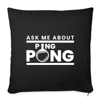 Raquette de ping-pong de table dire cadeau - Housse de coussin décorative 45 x 45 cm - noir - Devant