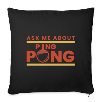 Ping Pong Vintage Saying Gift Sports Table Tenni - Sofa pillowcase 17,3'' x 17,3'' (45 x 45 cm) - black - Front