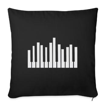 Keyboard Piano keys Musical instrument Musicians - Sofa pillowcase 17,3'' x 17,3'' (45 x 45 cm) - black - Front