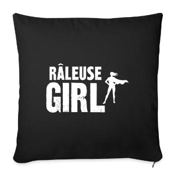 râleuse girl - Housse de coussin décorative 45 x 45 cm - noir - Devant