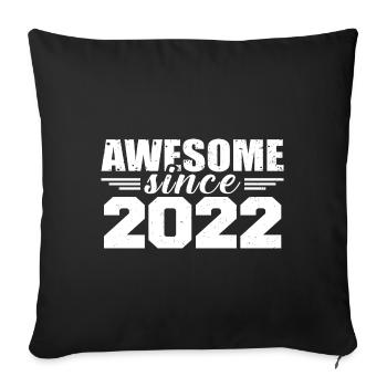 Born in 2022 Vintage Retro Anniversary Gift 2022 - Sofa pillowcase 17,3'' x 17,3'' (45 x 45 cm) - black - Front