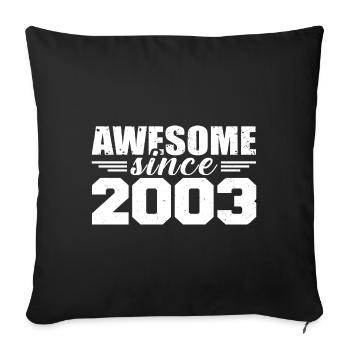 Né en 2003 Vintage Cadeau Anniversaire Rétro 2003 - Housse de coussin décorative 45 x 45 cm - noir - Devant