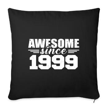 Né en 1999 Vintage Cadeau Anniversaire Rétro 1999 - Housse de coussin décorative 45 x 45 cm - noir - Devant