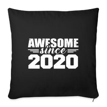 Né en 2020 Vintage Cadeau Anniversaire Rétro 2020 - Housse de coussin décorative 45 x 45 cm - noir - Devant