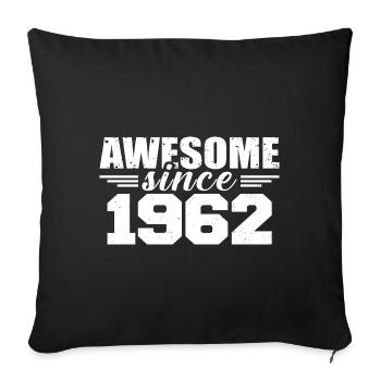 Né en 1962 Vintage Cadeau Anniversaire Rétro 1962 - Housse de coussin décorative 45 x 45 cm - noir - Devant