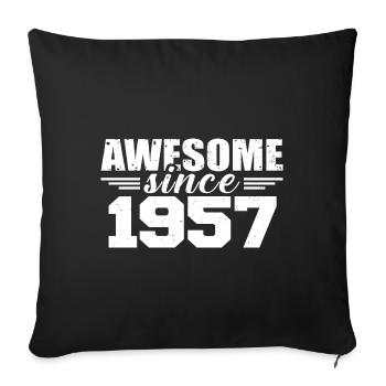 Né en 1957 Vintage Cadeau Anniversaire Rétro 1957 - Housse de coussin décorative 45 x 45 cm - noir - Devant