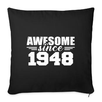 Né en 1948 Vintage Cadeau Anniversaire Rétro 1948 - Housse de coussin décorative 45 x 45 cm - noir - Devant