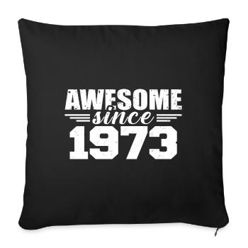 Né en 1973 Vintage Cadeau Anniversaire Rétro 1973 - Housse de coussin décorative 45 x 45 cm - noir - Devant