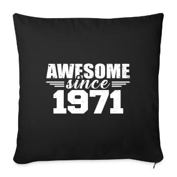 Né en 1971 Vintage Cadeau Anniversaire Rétro 1971 - Housse de coussin décorative 45 x 45 cm - noir - Devant