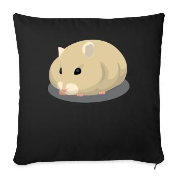 Cute light-brown hamster - Sofa pillowcase 17,3'' x 17,3'' (45 x 45 cm) - black - Front