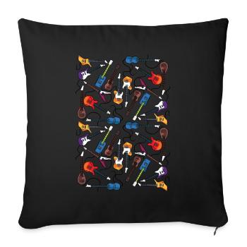 Funny Guitar Player Guitarist Music Addiction Gift - Sofa pillowcase 17,3'' x 17,3'' (45 x 45 cm) - black - Front