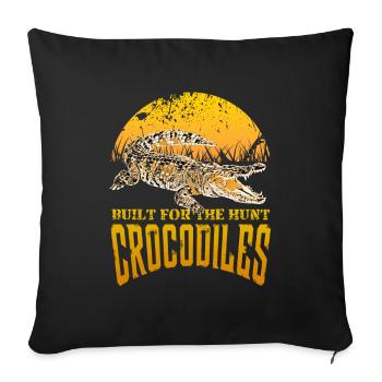 Krokodil - Sofakissenbezug 45 x 45 cm - Schwarz - Vorne