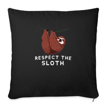 Respectez la paresse - Cadeau de mammifère pour fitness - Housse de coussin décorative 45 x 45 cm - noir - Devant